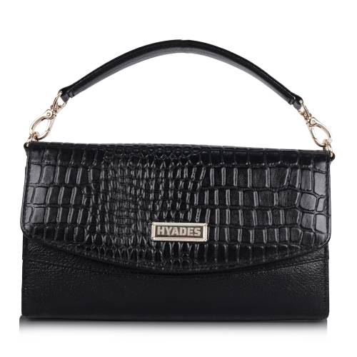 HYADES | Croco-embossed | statement sling for modern muse | BLACK