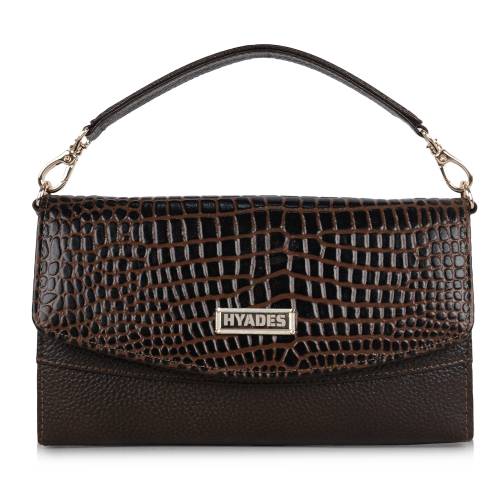 HYADES | Croco-embossed | statement sling for modern muse | COFFEE BROWN