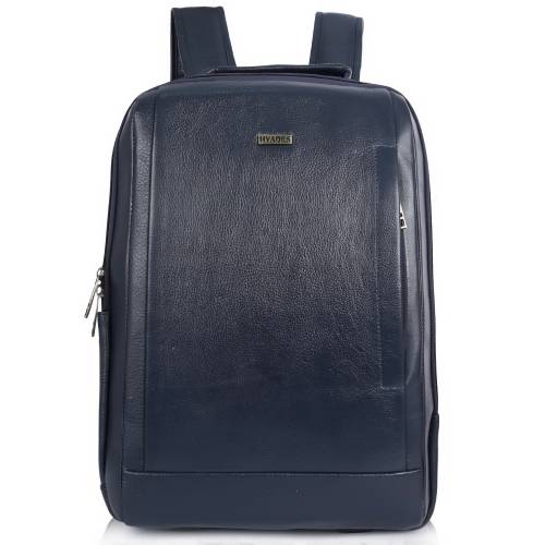 HYADES | Classic Pure Leather Office Leather Laptop Backpack for Men & Women | Laptop Bag 15.6 Inch | Travel Stylish College bag for boys | Office bag for man | BLUE