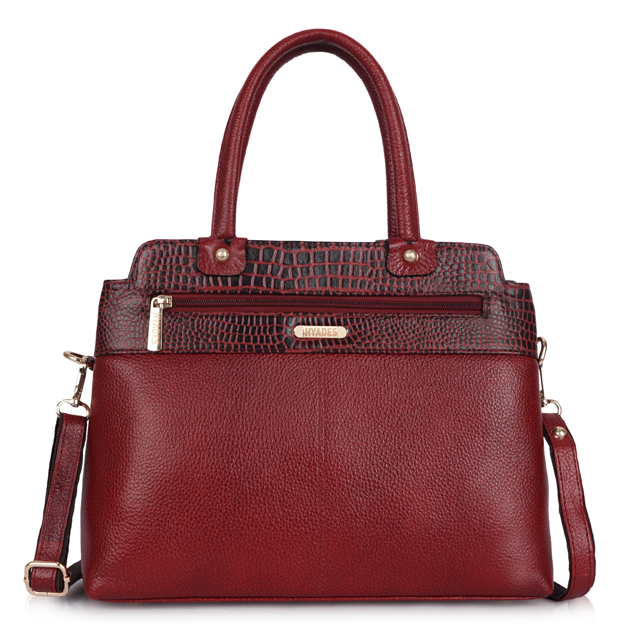 HYADES | Croco patterned |medium sized | women’s purse with detachable sling | Red
