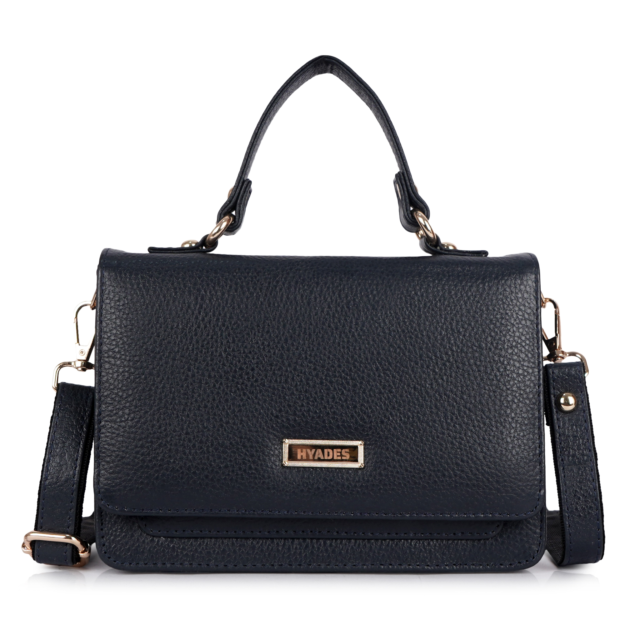 HYADES | Grained leather | women cross body bag | Blue