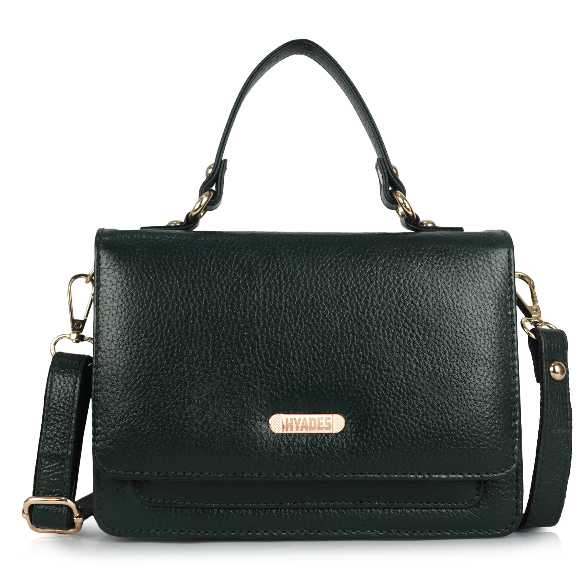 HYADES | Grained leather | women cross body bag | Green
